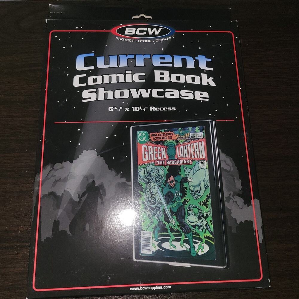 BCW Comic Book Showcase, Framed Display Case, Wall V-Hook, Current Size, Black